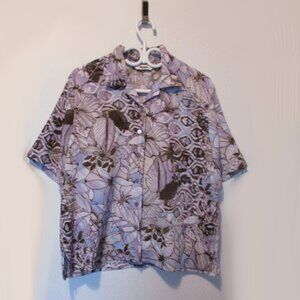 🌸 Vintage Floral Crinkle Blouse - Alia Petites 🌿